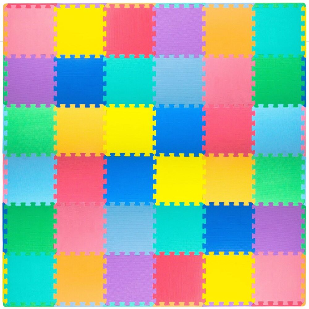 ProSource Baby Play Mat 36 Tiles Interlocking EVA Foam Kids Floor Multicolor